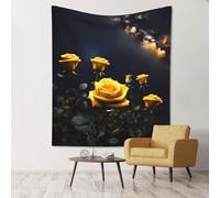WZYCWB Belle rose gialle stampate decorative da appendere alla parete 152,4 x 129,5 cm - adatte per feste in campeggio e decorazioni per la casa