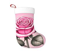 WZYCWB Belle rose rosa Stampe calze natalizie, appese al caminetto, sono perfette per contenere regali e dolci.