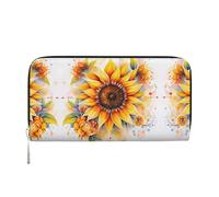 WZYCWB belle rose viola pochette in pelle portafogli con cerniera e porta carte sono perfetti per i viaggi o l'uso quotidiano, Girasole Giallo In Olio, Taglia unica