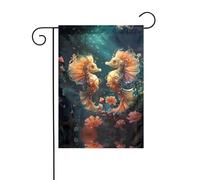 WZYCWB Bellissime bandiere da giardino con coppia di cavallucci marini, 30,5 x 45,7 cm, bandiere decorative da appendere da giardino