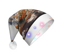 WZYCWB Bellissimi piloni in lontananza Cappelli di Babbo Natale per adulti, regali di festa di Natale di Capodanno, cappelli unisex di Babbo Natale della luce del LED