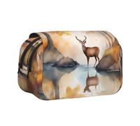 WZYCWB Bellissimo astuccio portatile con cervo, ideale per organizzare penne in ufficio o riporre pennelli da trucco