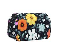 WZYCWB Bellissimo astuccio portatile con fiori colorati, ideale per organizzare penne in ufficio o riporre pennelli da trucco