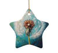 WZYCWB Bellissimo ciondolo in ceramica a forma di stella a forma di dente di leone, perfetto per decorare l'albero di Natale in casa per feste invernali, Misura unica, Ceramica
