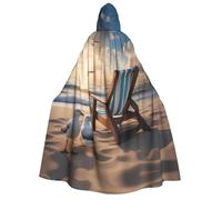 WZYCWB Bellissimo mantello con cappuccio con motivo cielo blu e mare | Perfetto per Halloween, feste in maschera e feste a tema.