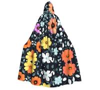 WZYCWB Bellissimo mantello con cappuccio per adulti con fiori colorati, perfetto per feste di Halloween, cosplay, spettacoli teatrali e riunioni a tema.