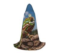 WZYCWB Bellissimo mantello con cappuccio stampato camaleonte, costume per feste di carnevale, taglie S/M/L