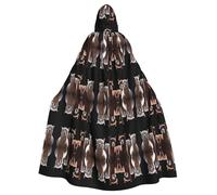 WZYCWB Bellissimo mantello con cappuccio stampato in alpaca adatto per feste in maschera, feste di Halloween e cosplay
