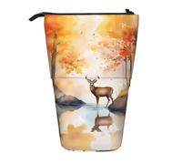 WZYCWB Bellissimo portapenne retrattile con stampa di cervi, adatto per l'uso come semplice borsa per cosmetici, portafoglio, ecc.