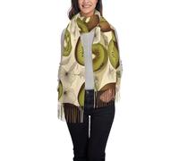 WZYCWB Bellissimo scialle con stampa di kiwi con nappa, ideale per matrimoni, banchetti e cerimonie