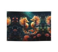 WZYCWB Bellissimo striscione per feste di coppia di cavallucci marini per compleanni, canti natalizi, lauree e anniversari.