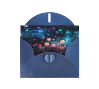 WZYCWB Biglietti con motivo floreale sul fiume blu, biglietti di auguri per le vacanze, adatti per familiari, amici e coppie