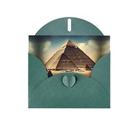 WZYCWB Biglietti d'auguri stampati con scritta "Dreaming of the Pyramids of Khufu", colore verde scuro, perfetti per le vacanze di auguri commoventi