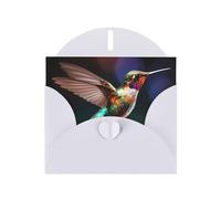 WZYCWB Biglietti di auguri con colibrì in volo bianchi, adatti per familiari, amici e coppie