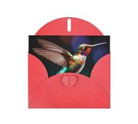 WZYCWB Biglietti di auguri con colibrì in volo rosso, adatti per familiari, amici e coppie