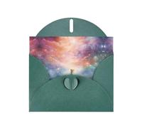 WZYCWB Biglietti di auguri con stampa di colore verde scuro, motivo fantasy, paradiso spaziale, perfetti per i saluti delle vacanze