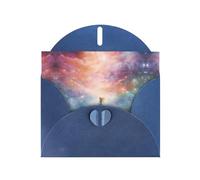 WZYCWB Biglietti di auguri con stampa fantasy paradisiaca blu spaziale, perfetti per auguri di vacanza commoventi