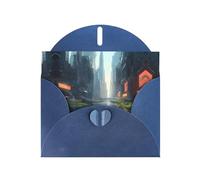 WZYCWB Biglietti di auguri con stampa "La città sull'acqua", colore blu, perfetti per gli auguri di vacanza commoventi