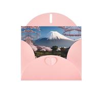 WZYCWB Biglietti di auguri per le vacanze, adatti per famiglia, amici e coppie, motivo: Monte Fuji all'inizio della primavera