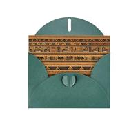 WZYCWB Biglietti di auguri stampati con affreschi egiziani, colore verde scuro, perfetti per gli auguri di vacanza commoventi