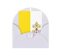 WZYCWB Biglietti di auguri vuoti con bandiera del Vaticano, pieghevoli, 15,2 x 10,2 cm, Natale, ringraziamento, famiglia, biglietti di compleanno con buste