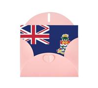 WZYCWB Biglietti di Natale stampati con bandiera delle Isole Cayman rosa, inviti di nozze, squisiti biglietti con busta