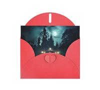 WZYCWB Biglietto d'auguri con stampa rossa con scritta "The Ghost in the Night", perfetto per gli auguri di vacanza commoventi