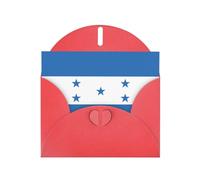WZYCWB Biglietto di auguri con busta con bandiera dell'Honduras, colore rosso perlato, adatto per auguri di compleanno, congratulazioni e condoglianze.