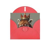 WZYCWB Biglietto di auguri in carta perlescente rossa con panda rosso con corone. Adatto per auguri di compleanno, congratulazioni e condoglianze.