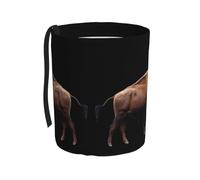 WZYCWB Bison with Head Bowed Cestino portatile per auto, pratico secchio portaoggetti per auto, pratico, comodo e pieghevole, un must per le auto.