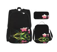 WZYCWB Blooming Cinchona Flower Campus Life zaino set (3 pezzi) - borsa per la scuola + astuccio + borsa per il pranzo, soddisfa tutte le esigenze quotidiane degli studenti