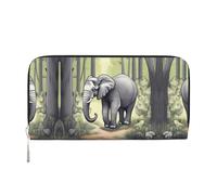 WZYCWB Blu mondo subacqueo di pesce pochette in pelle portafogli con cerniera e porta carte sono perfetti per i viaggi o l'uso quotidiano, Elefante a, Taglia unica