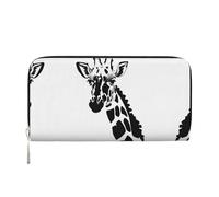 WZYCWB Blu mondo subacqueo di pesce pochette in pelle portafogli con cerniera e porta carte sono perfetti per i viaggi o l'uso quotidiano, Giraffa bianca e nera, Taglia unica