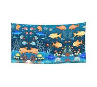 WZYCWB Blu subacqueo mondo di pesce partito Banner Party decorazione banner adatto per feste di compleanno o decorazioni di vacanza