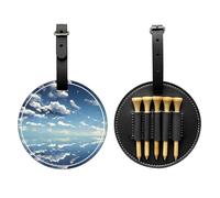 WZYCWB Blue Sky e White Clouds - Borsa portaoggetti per tee da golf, design portatile con fibbia da appendere, Nero , Taglia unica, Valigia