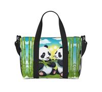 WZYCWB Borsa a tracolla con due panda felici, borsa casual da viaggio, adatta per lavoro, viaggi, fitness, turismo, borsa da donna con cerniera