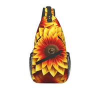 WZYCWB Borsa a tracolla con motivo girasole rosso e giallo - Borsa a tracolla leggera da viaggio casual