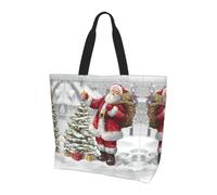 WZYCWB Borsa a tracolla con stampa di Babbo Natale e neve, adatta per viaggi, yoga, spiaggia, pendolari, shopping, regalo per uomini e donne