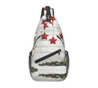 WZYCWB Borsa a tracolla da uomo con stampa albero di Natale e campane, zaino casual a tracolla con tracolla regolabile per corsa, escursionismo e pendolari quotidiani