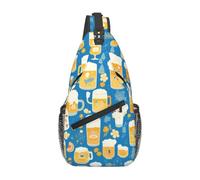 WZYCWB Borsa a tracolla da uomo con stampa birra, zaino casual con tracolla regolabile per corsa, escursionismo e pendolari quotidiani