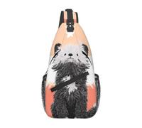 WZYCWB Borsa a tracolla da uomo con stampa cane nero e grigio - zaino casual a tracolla con tracolla regolabile per corsa, escursionismo e pendolari quotidiani