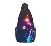 WZYCWB Borsa a tracolla da uomo con stampa floreale, casual, con tracolla regolabile, per corsa, escursionismo e pendolari quotidiani