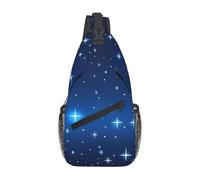 WZYCWB Borsa a tracolla multifunzionale con motivo a stelle blu, zaino a tracolla da viaggio, borsa a tracolla da uomo