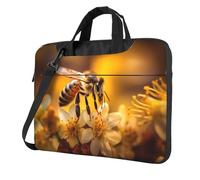 WZYCWB Borsa a tracolla per computer portatile con stampa di api, adatta per uso quotidiano in ufficio e viaggi d'affari, Nero , 14 inch