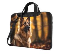 WZYCWB Borsa a tracolla per computer portatile, con stampa di cane pastore, adatta per uso quotidiano in ufficio e viaggi d'affari, Nero , 15.6 inch