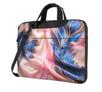 WZYCWB Borsa a tracolla per computer portatile con stampa di tessuti di seta, adatta per uso quotidiano in ufficio e viaggi d'affari, Nero , 14 inch