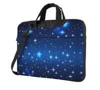 WZYCWB Borsa a tracolla per laptop con stampa a stelle blu, adatta per uso quotidiano in ufficio e viaggi d'affari, Nero , 14 inch