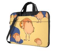 WZYCWB Borsa a tracolla per laptop con stampa di gufo storto, adatta per uso quotidiano in ufficio e viaggi d'affari, Nero , 15.6 inch