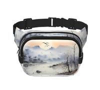 WZYCWB Borsa a tracolla sportiva con pittura a inchiostro paesaggistica, borsa a tracolla alla moda e alla moda, piccola borsa da viaggio