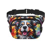 WZYCWB Borsa a tracolla sportiva per cani con pittura a olio, borsa a tracolla alla moda e alla moda, piccola borsa da viaggio leggera
